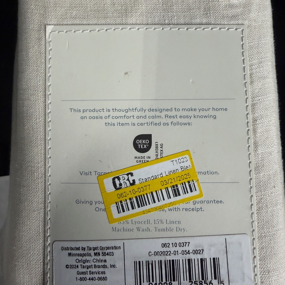 Standard 100% Linen Pillowcases Natural - Casaluna™ - Picture 8 of 9